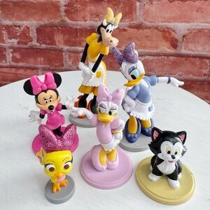 6 Disney Junior Minnie Mouse Action Figures Cake Toppers Hasbro Toys